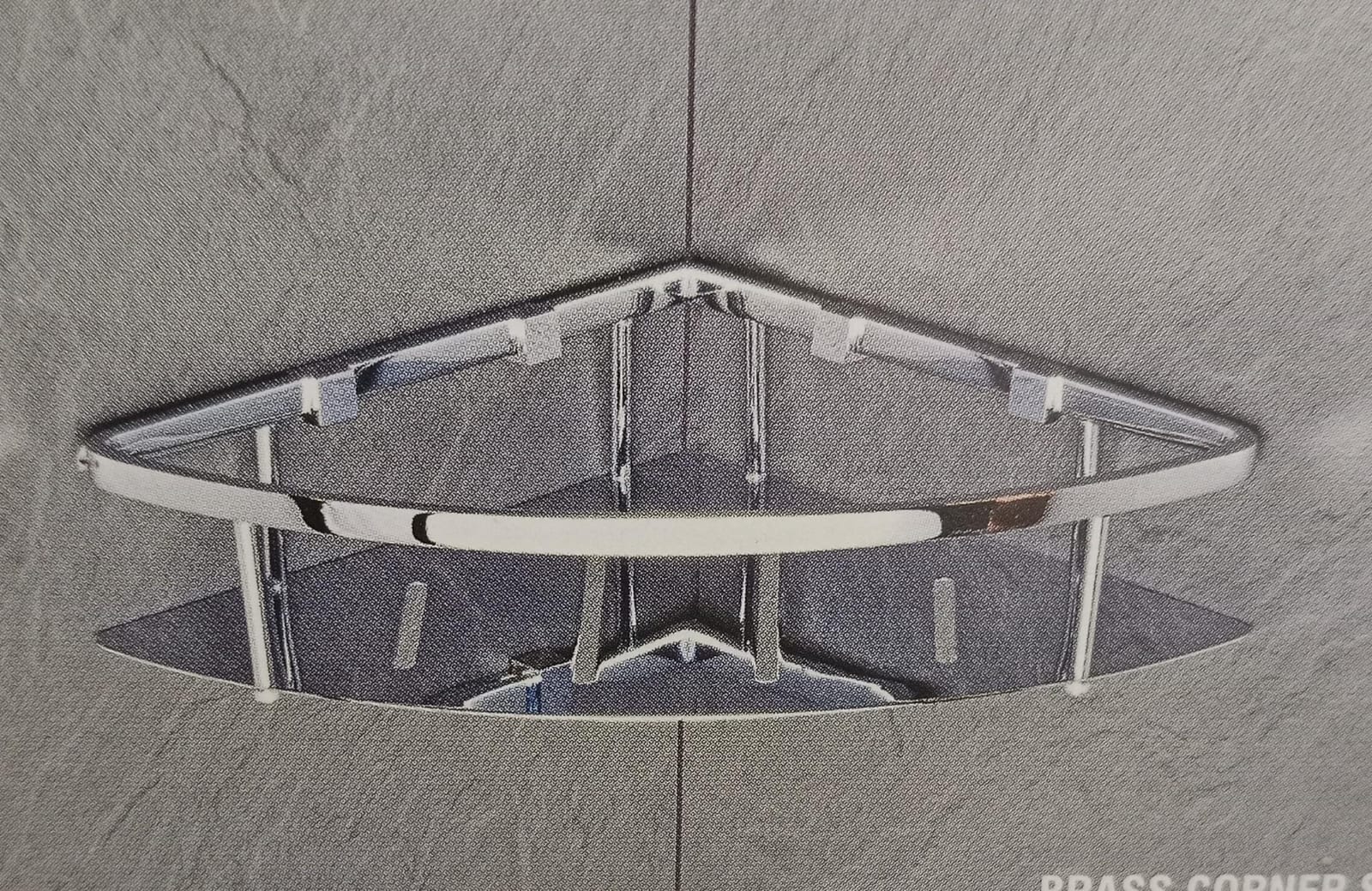 DECOR BRASS CORNER SHELF 225MM BC001